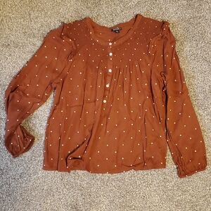 Burnt-orange blouse